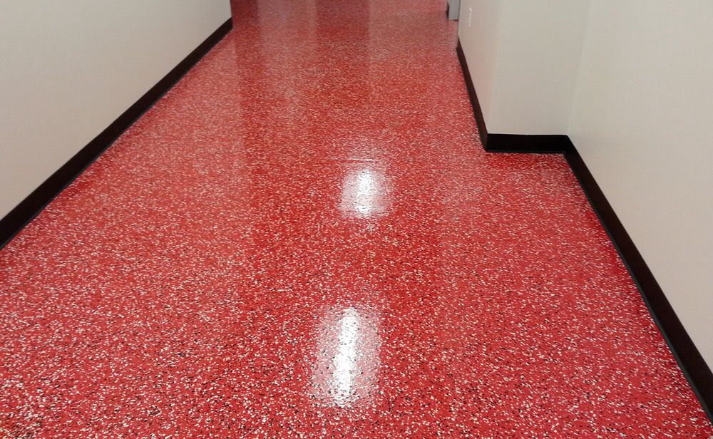 Flake epoxy close up