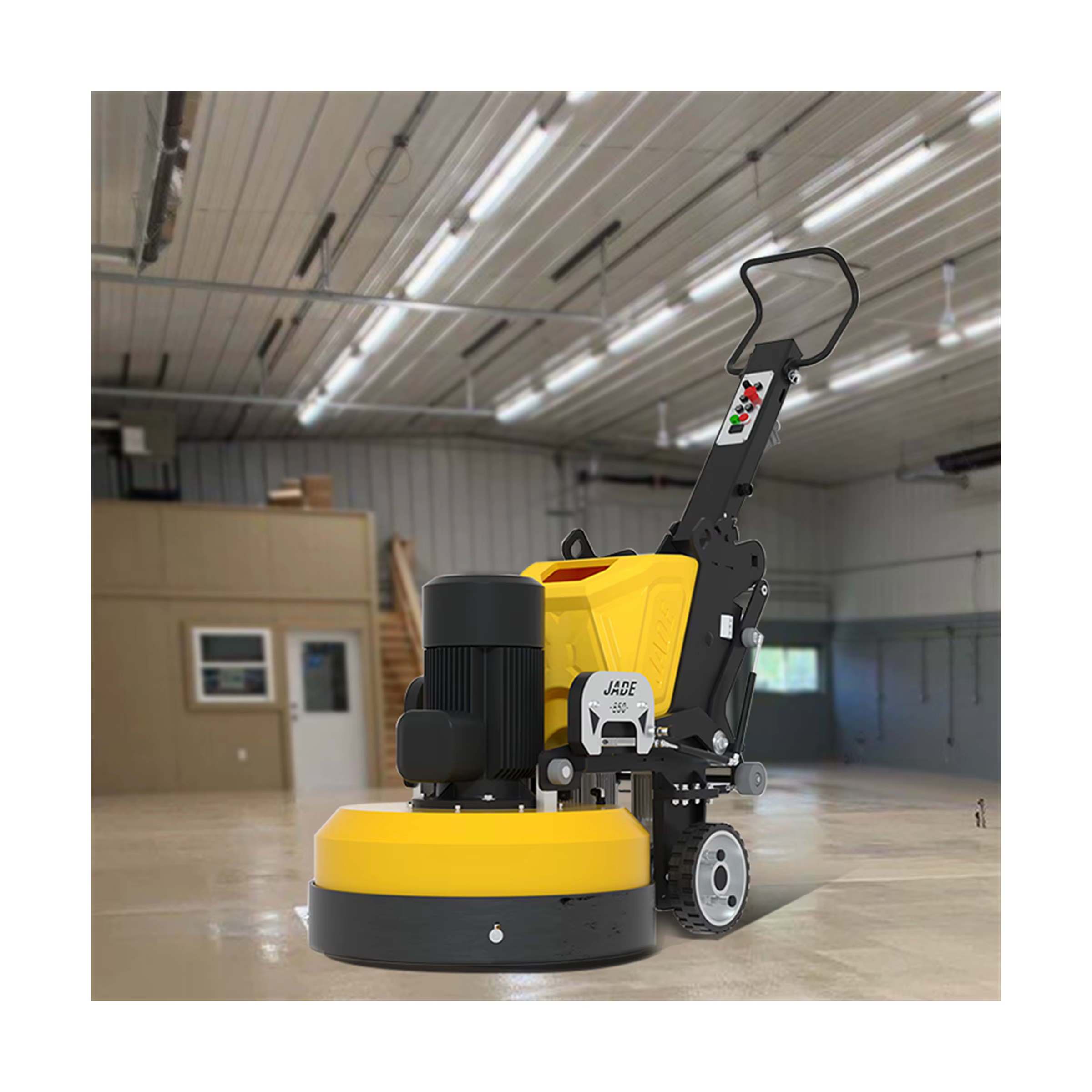 Professional concrete grinder in DFW warehouse — EPOXY Flooring by NovaRiver LLC
